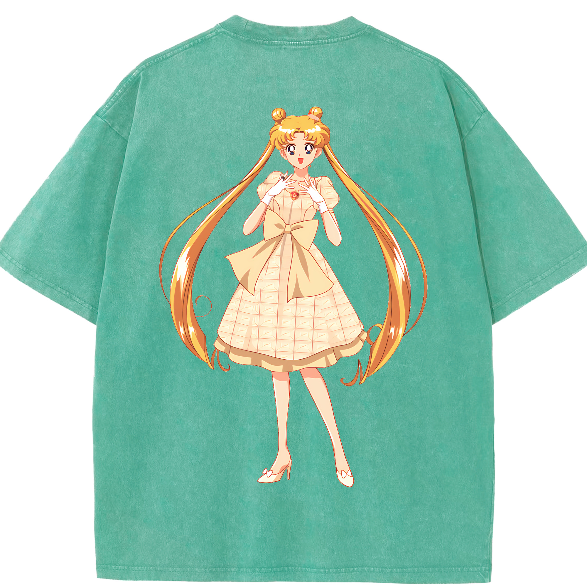 （画像用） 美少女戦士セーラームーン 愛野 美奈子 あいの みなこ Sailor Moon Aino Minako 綿100% ヴィンテージ風 半袖Tシャツ（背面プリント）